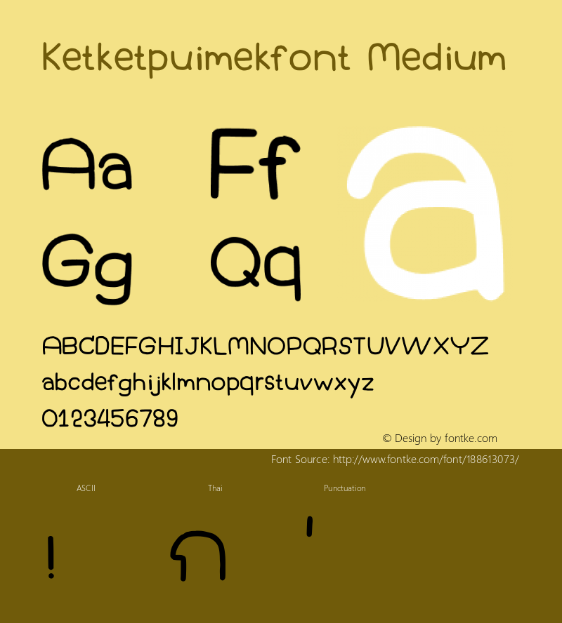 Ketketpuimekfont Version 001.000图片样张