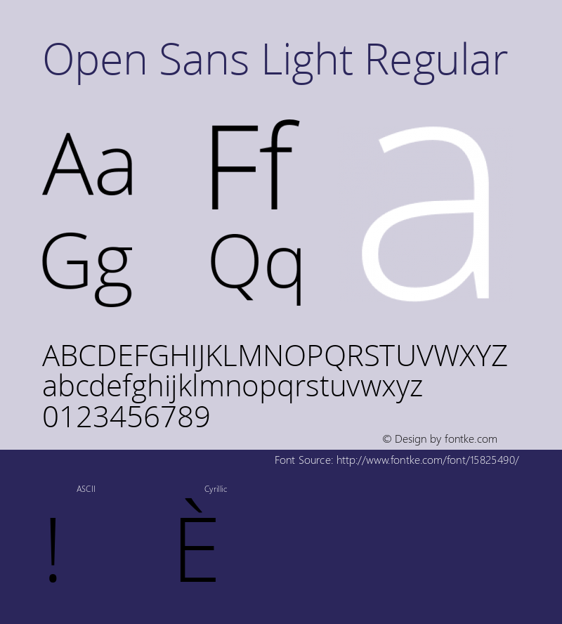 Open Sans Light Regular Version 1.10; ttfautohint (v1.4.1)图片样张