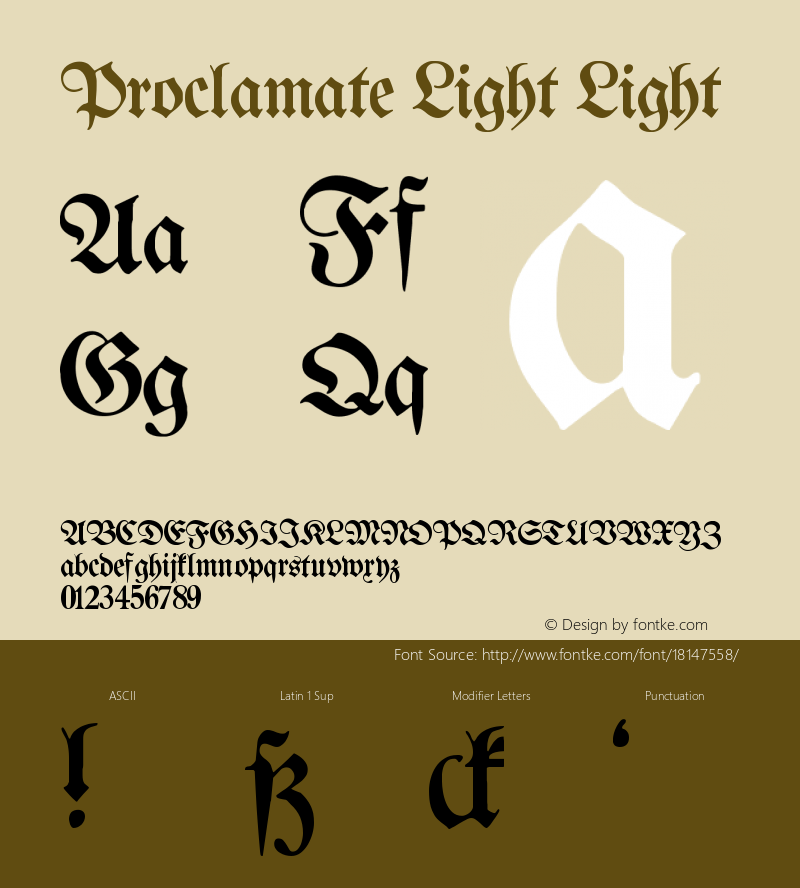 Proclamate Light Light Version 1.0; 2002; initial r图片样张