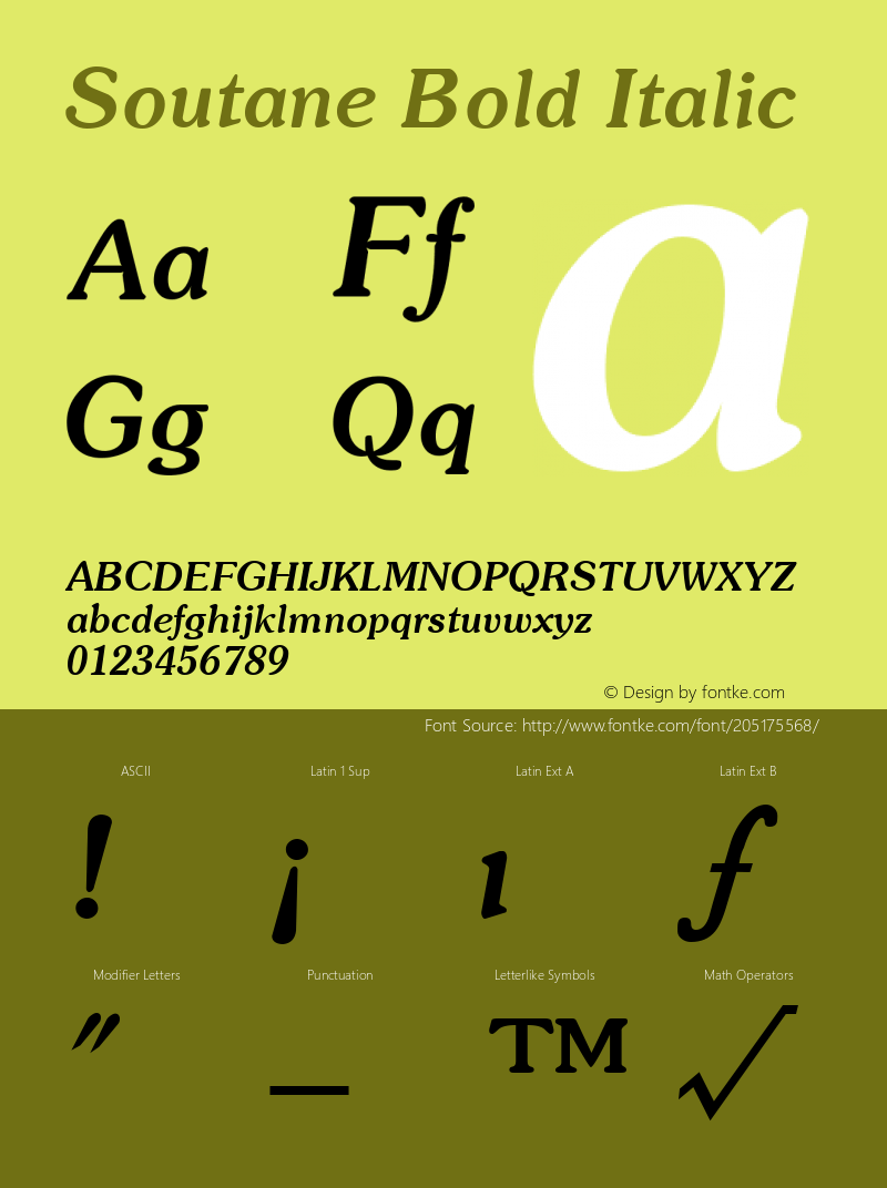 Soutane Bold Italic Weatherly Systems, Inc.  6/14/95图片样张