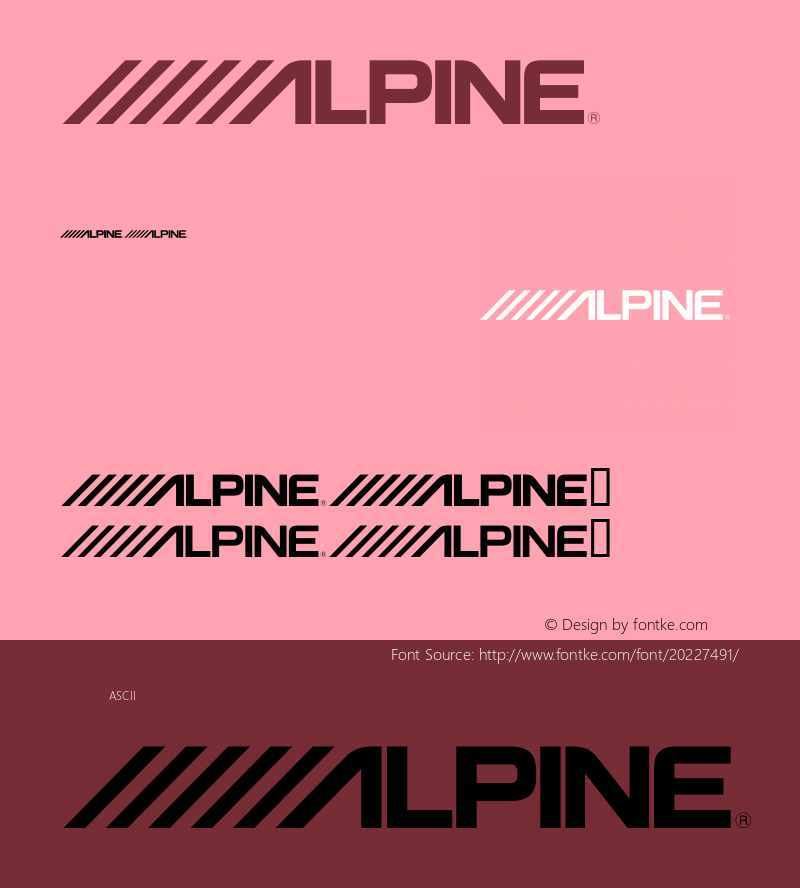 Alpine Logo Macromedia Fon￿ographer 4.1J 97.7.5图片样张
