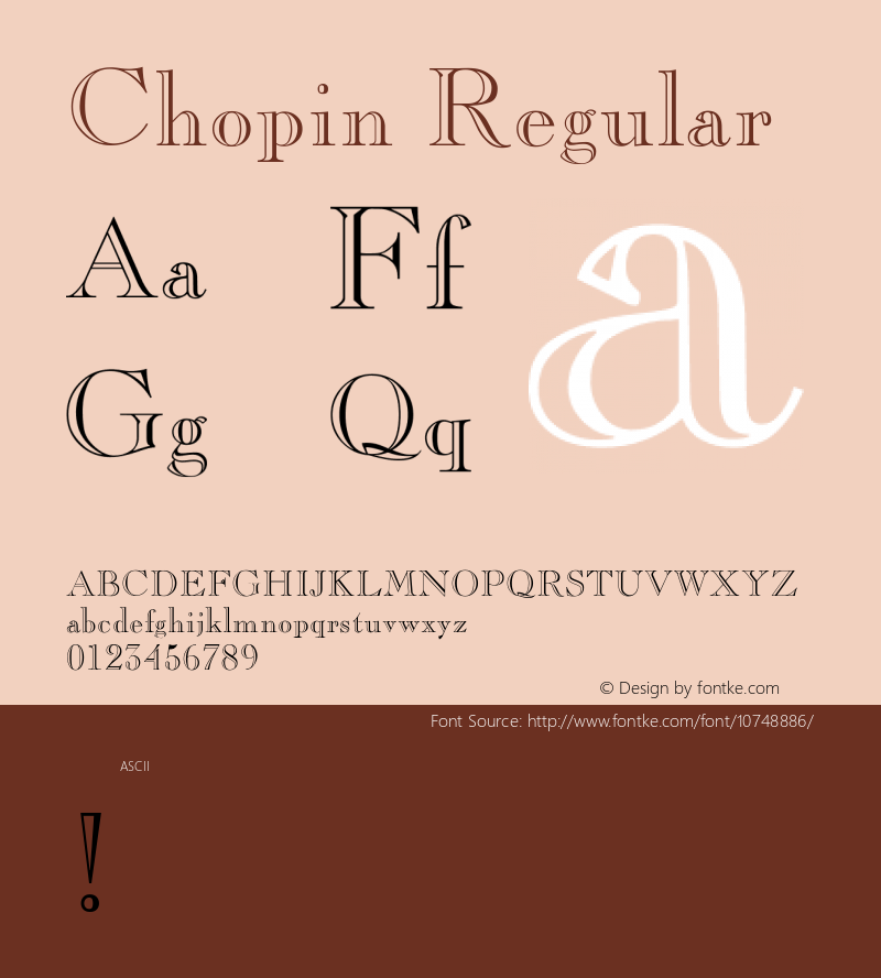Chopin Regular Converted from E:\TRUETYPE\CHOPINOP.TF1 by ALLTYPE图片样张