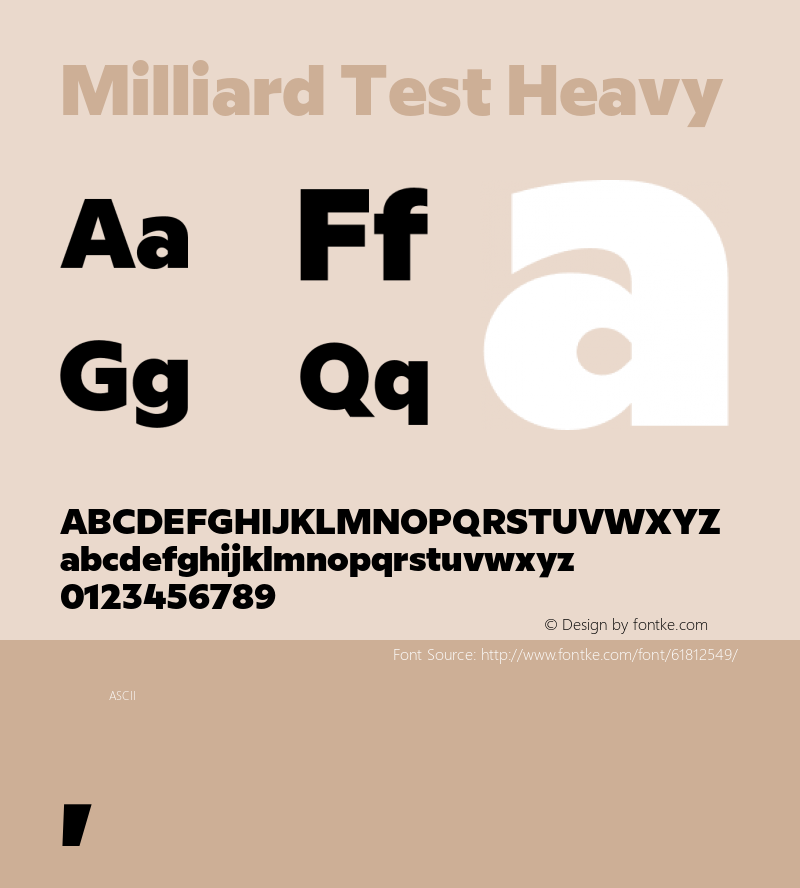 Milliard Test Heavy Version 1.000;PS 001.000;hotconv 1.0.88;makeotf.lib2.5.64775图片样张