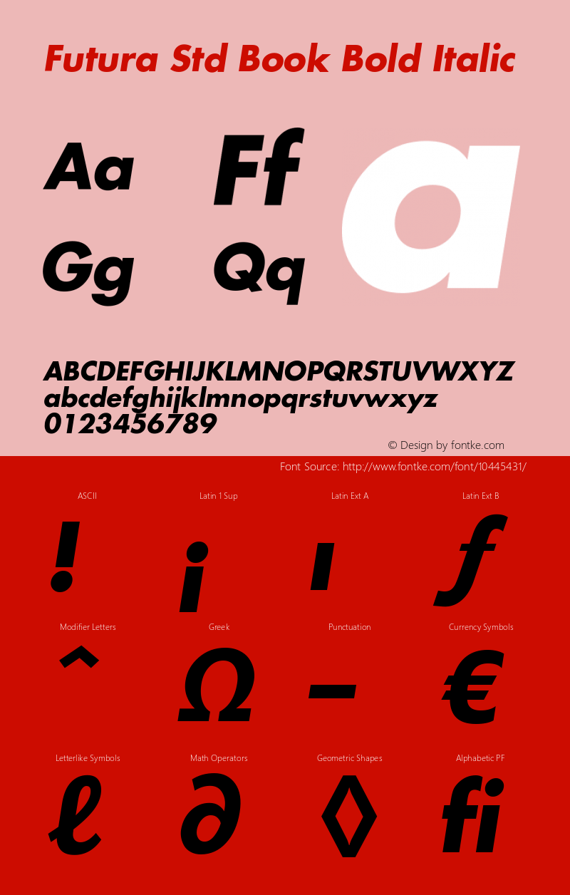 Futura Std Book Bold Italic OTF 1.029;PS 001.003;Core 1.0.33;makeotf.lib1.4.1585图片样张