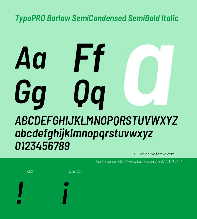 TypoPRO Barlow Semi Condensed SemiBold Italic Version 1.301图片样张