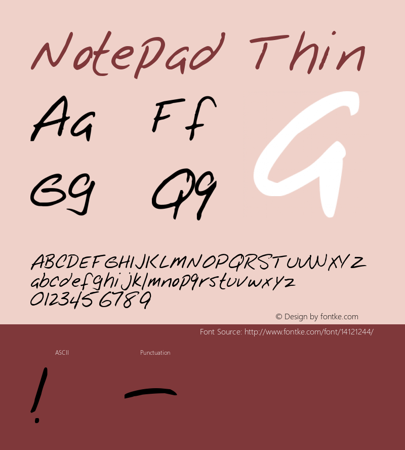 Notepad Thin Version Altsys Fontographer图片样张