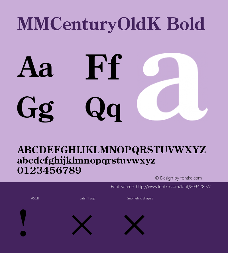 MMCenturyOldK Bold Version 3.100;PS 001.000;hotconv 1.0.38;makeotf.lib1.6.5960图片样张