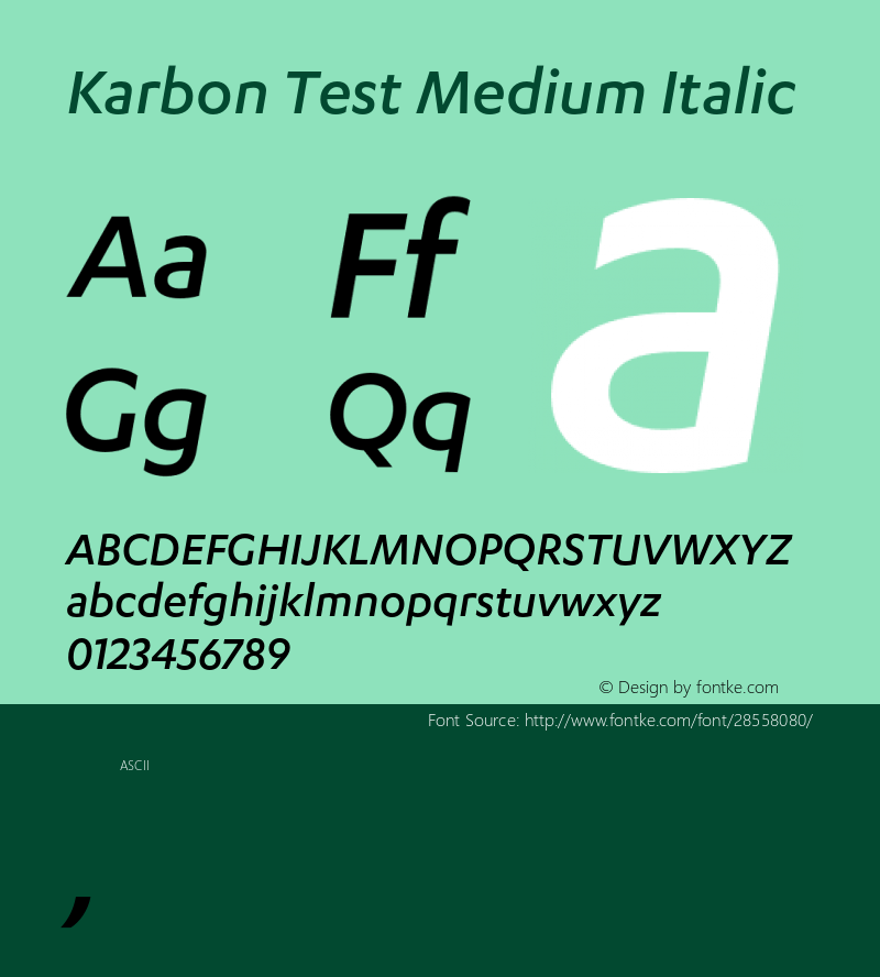 Karbon Medium Test Italic Version 1.1图片样张