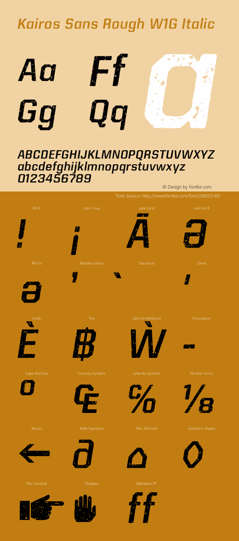 Kairos Sans Rough W1G Italic Version 1.00图片样张