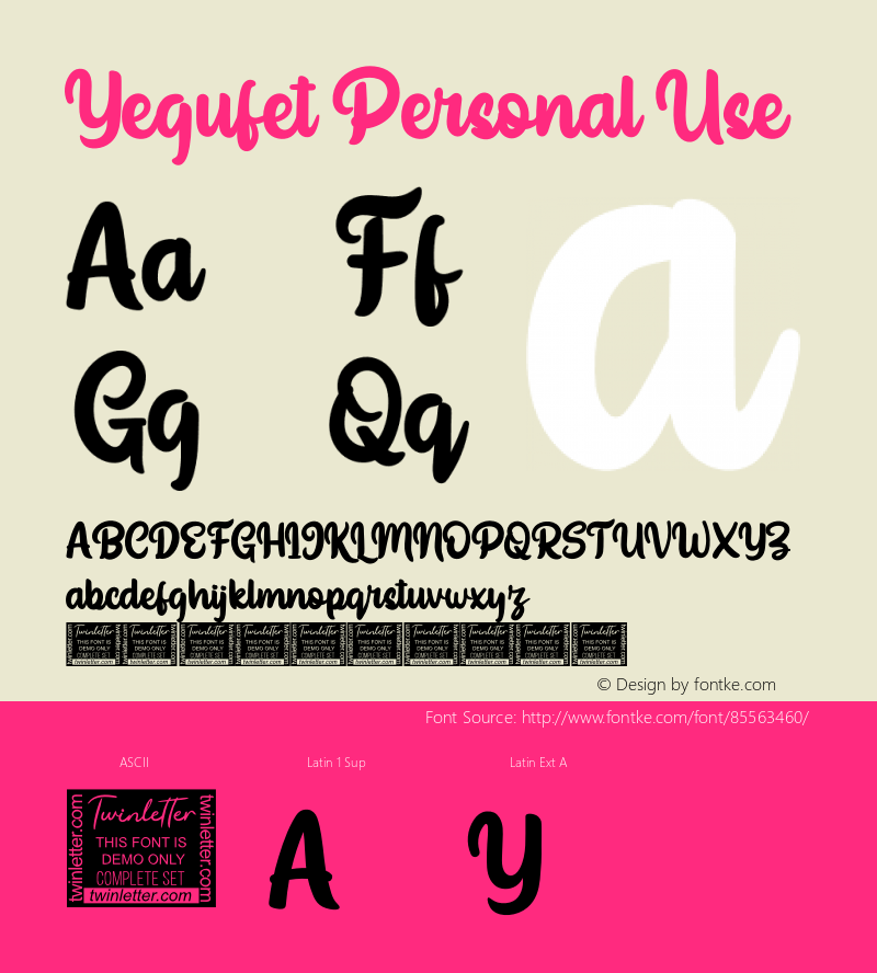 Yegufet Personal Use Version 1.001;Fontself Maker 3.5.2图片样张