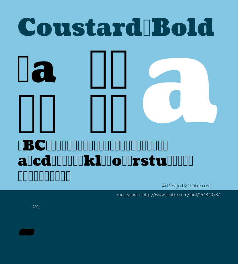 Coustard Bold Version 1.000;图片样张