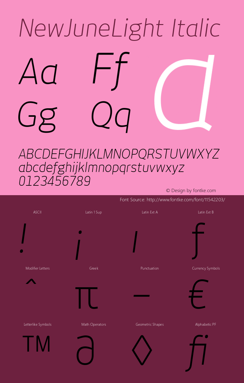 NewJuneLight Italic Version 2.0图片样张