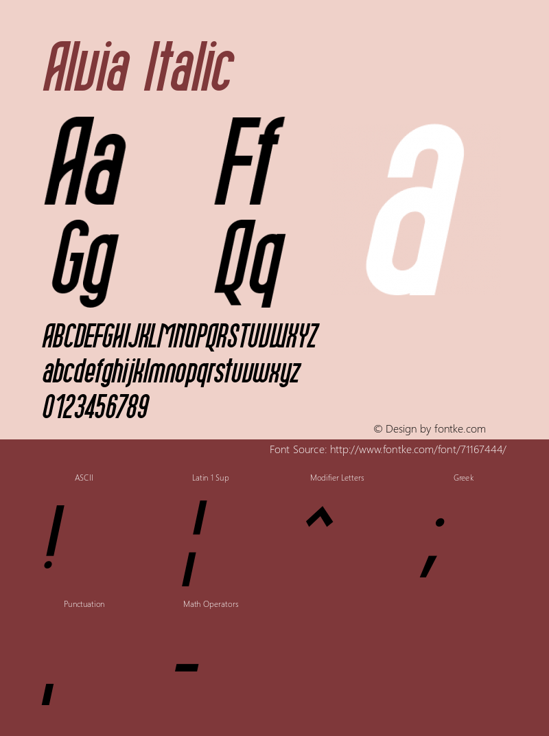 Alvia Italic Version 1.00;July 8, 2020;FontCreator 11.5.0.2422 64-bit图片样张