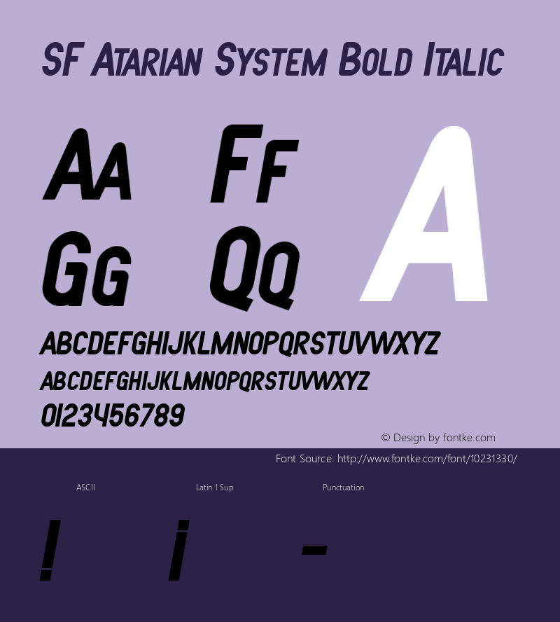 SF Atarian System Bold Italic 1.0图片样张