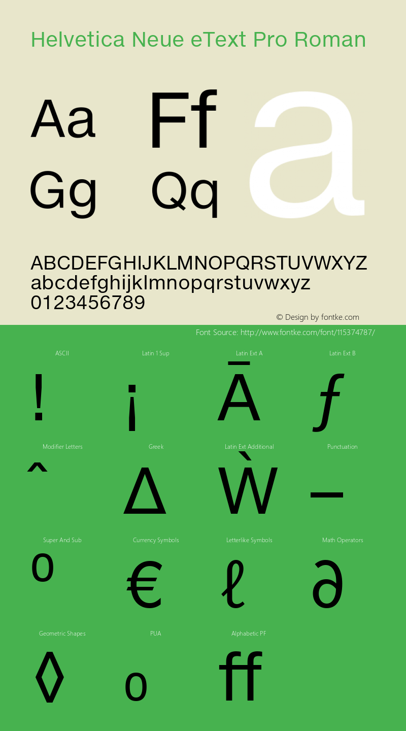Helvetica Neue eText Pro Version 2.00图片样张