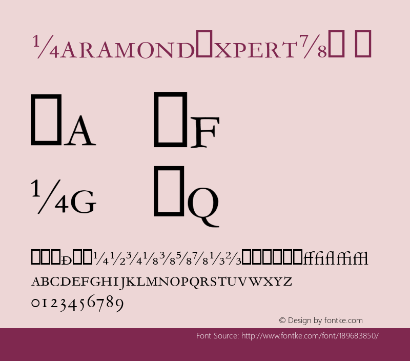 ☞Garamond Expert MT Version 1.00 - April 2002;com.myfonts.easy.mti.garamond.expert-mt.wfkit2.version.3MA1图片样张