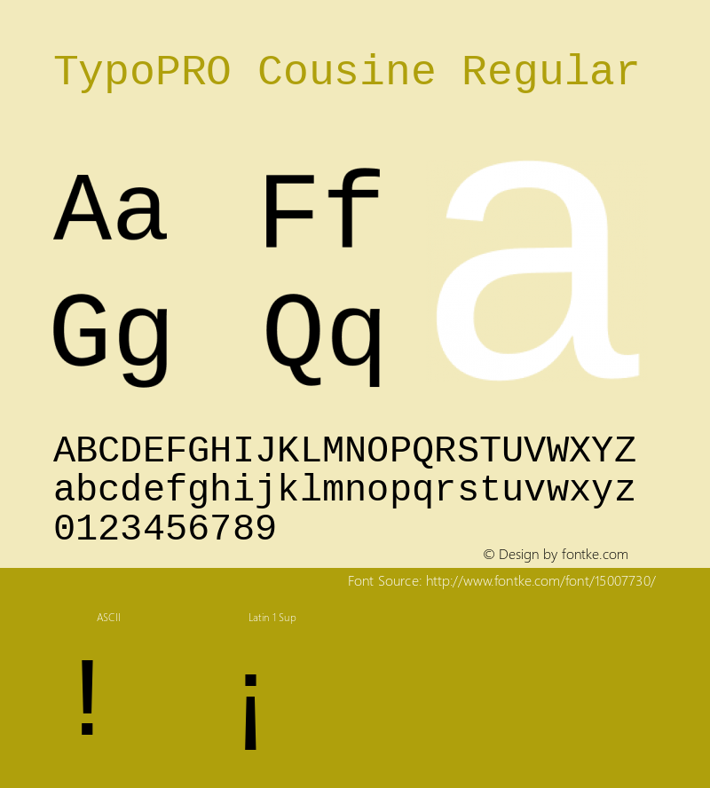 TypoPRO Cousine Regular Version 1.21图片样张