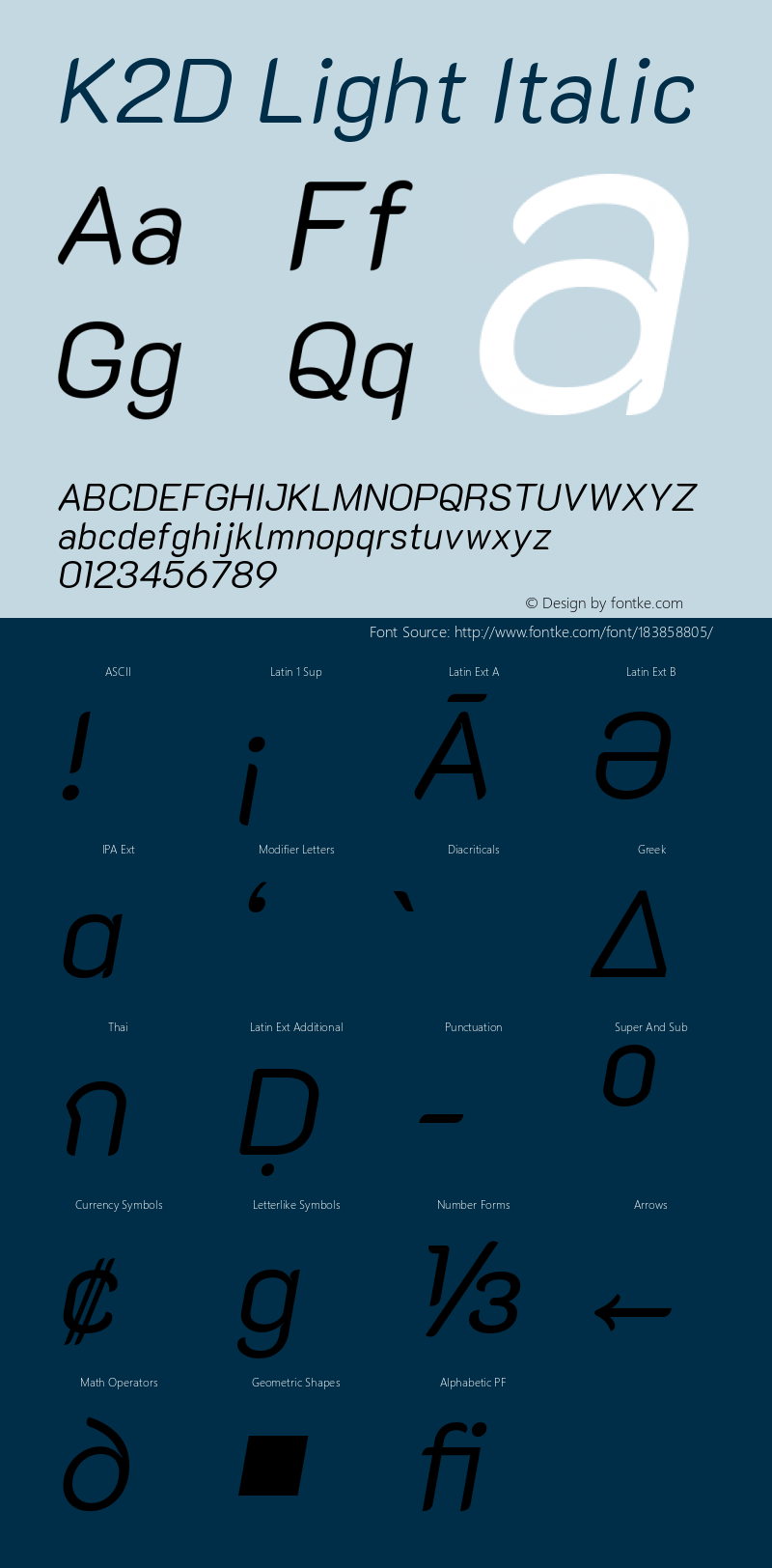 K2D Light Italic Version 1.000; ttfautohint (v1.6)图片样张