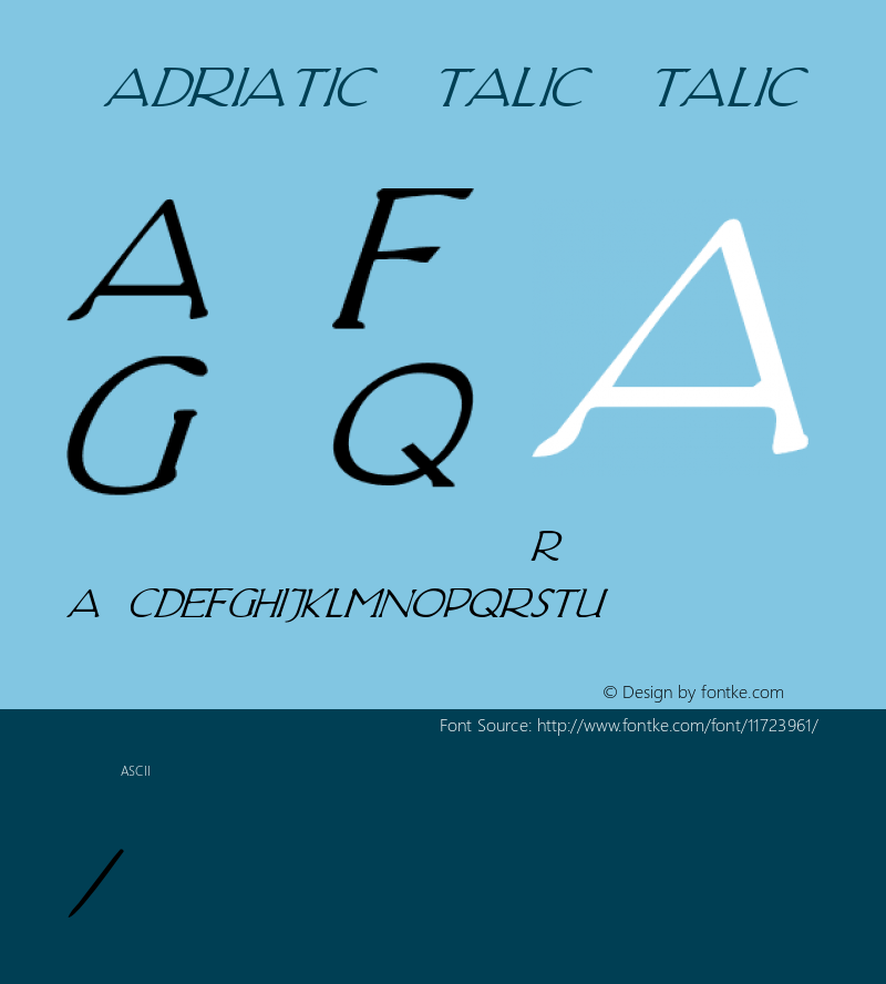 Hadriatic Italic Italic Version 001.000图片样张