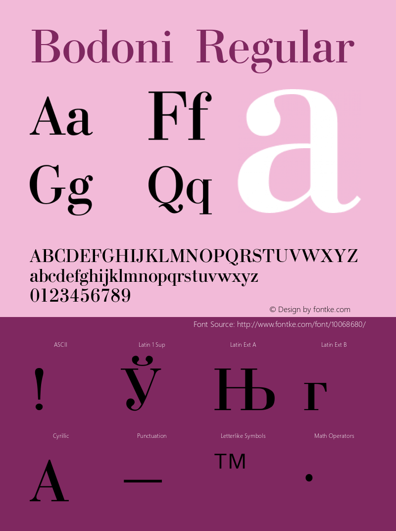 Bodoni Regular Converted from t:\TBN.TF1 by ALLTYPE图片样张