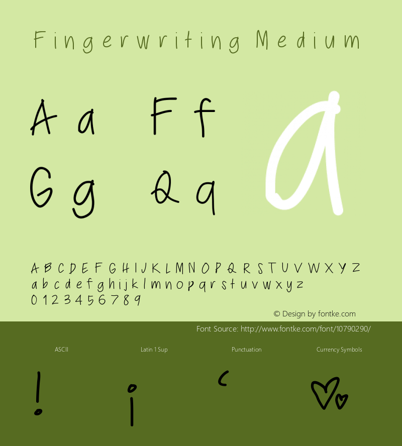 Fingerwriting Medium Version 001.000图片样张