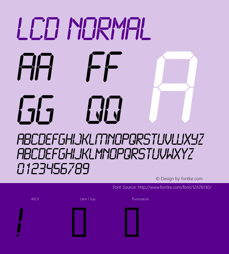 LCD Normal Altsys Fontographer 4.0.4 1998/01/23图片样张