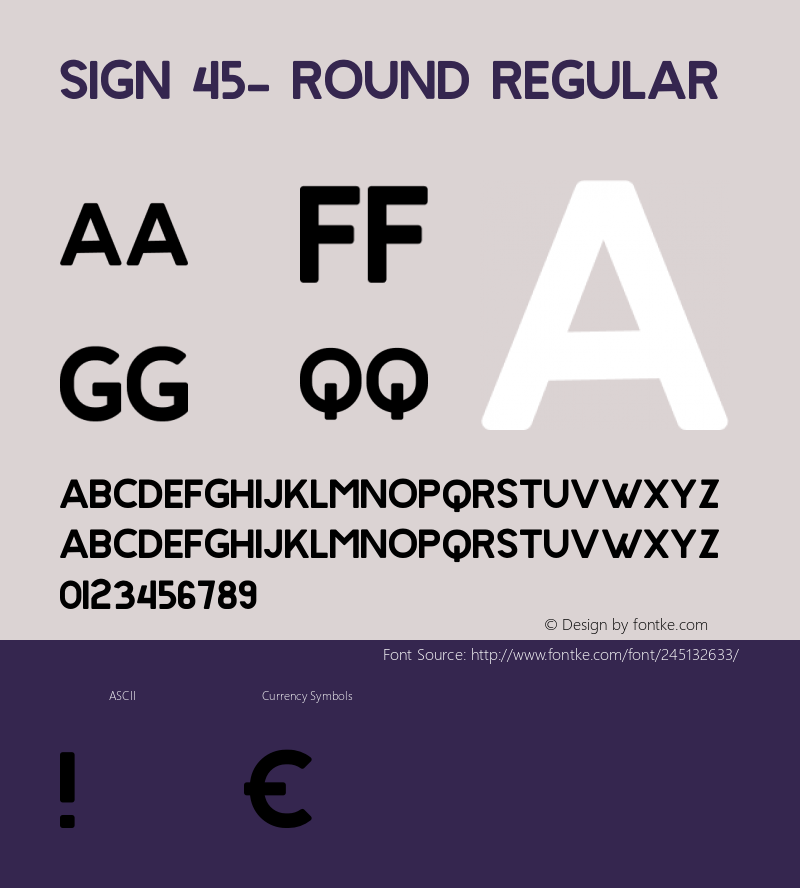 Sign 45- Round Version 1.001;Fontself Maker 1.1.0图片样张