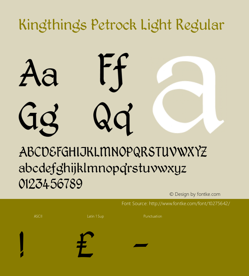 Kingthings Petrock Light Regular Version 1.0; May 2002图片样张
