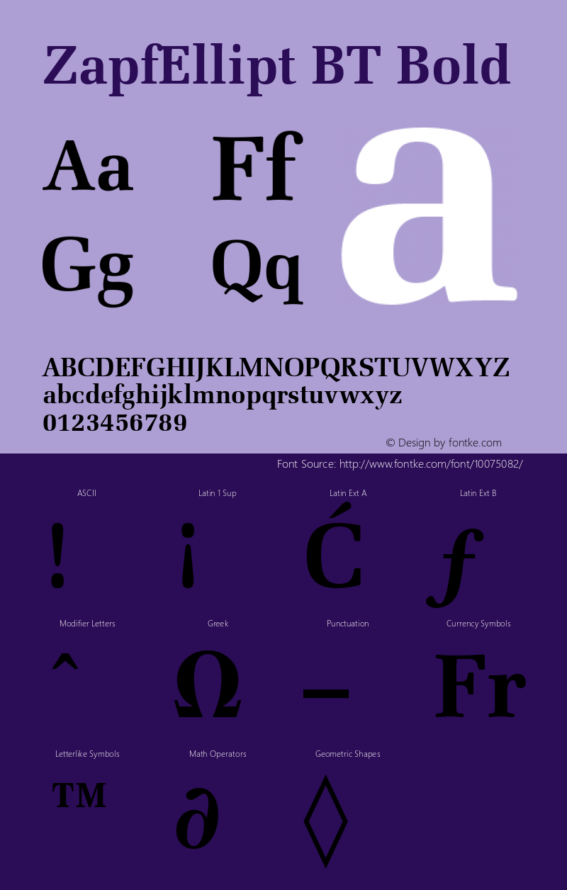 ZapfEllipt BT Bold mfgpctt-v4.4 Dec 14 1998图片样张