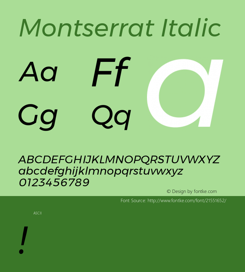 Montserrat Italic 图片样张