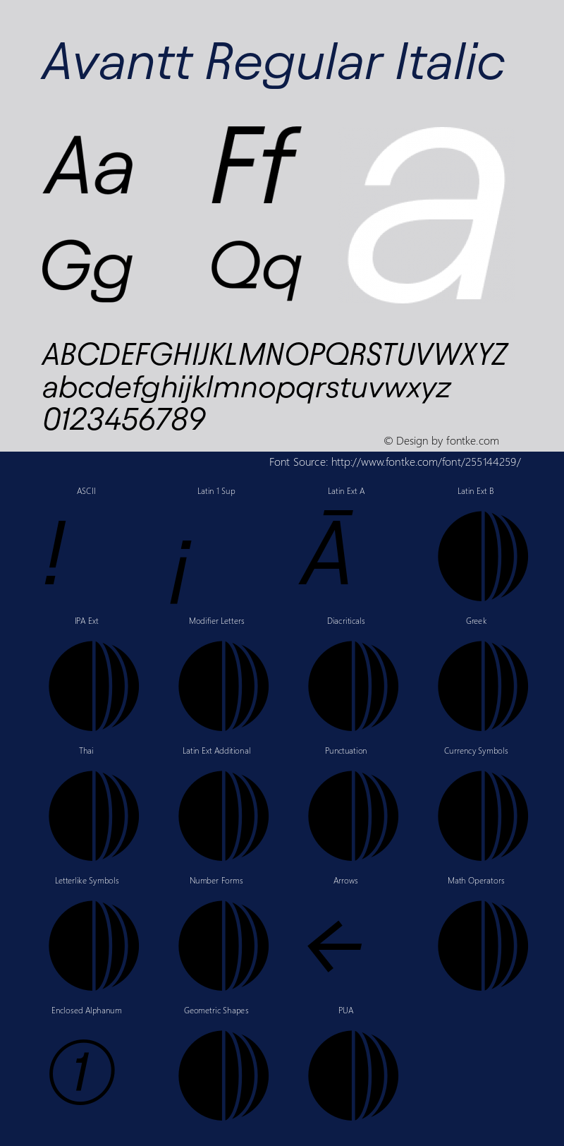 Avantt Regular Italic Version 3.002;Glyphs 3.1.1 (3138)图片样张