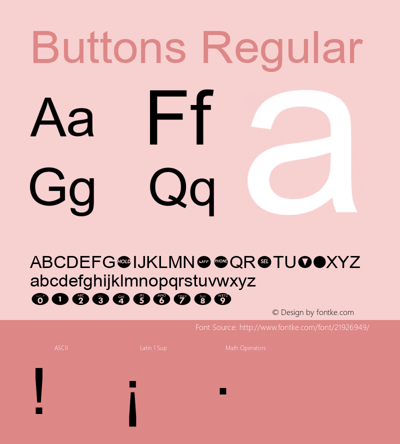 Buttons MS core font:V2.00图片样张