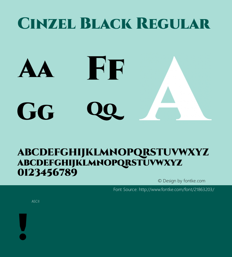 Cinzel Black Regular 图片样张