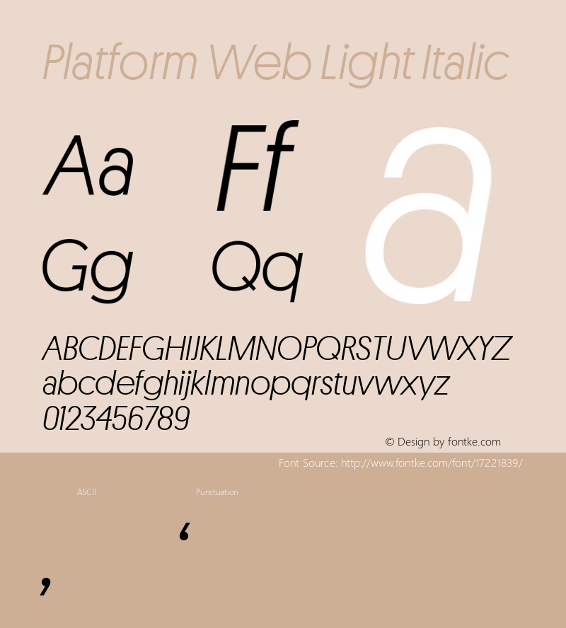 Platform Web Light Italic Version 001.001 2010图片样张