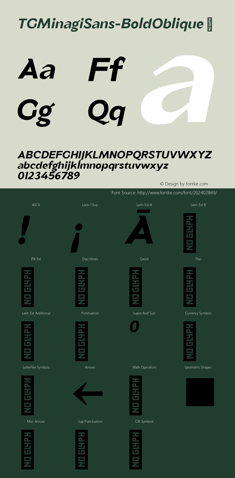 ☞TG Minagi Sans Bold Oblique Version 1.000;FEAKit 1.0;com.myfonts.easy.tegami-type.tg-minagi-sans.bold-oblique.wfkit2.version.5LNS图片样张
