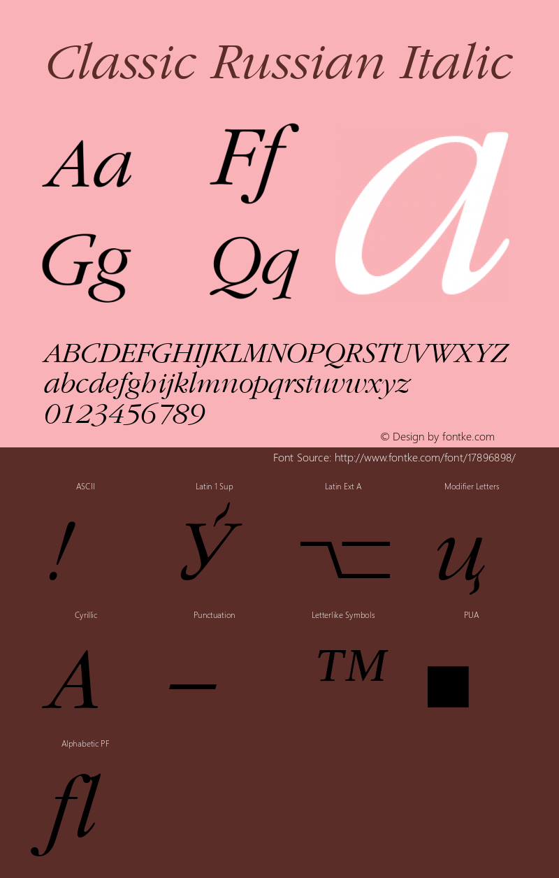 Classic Russian Italic 001.001图片样张