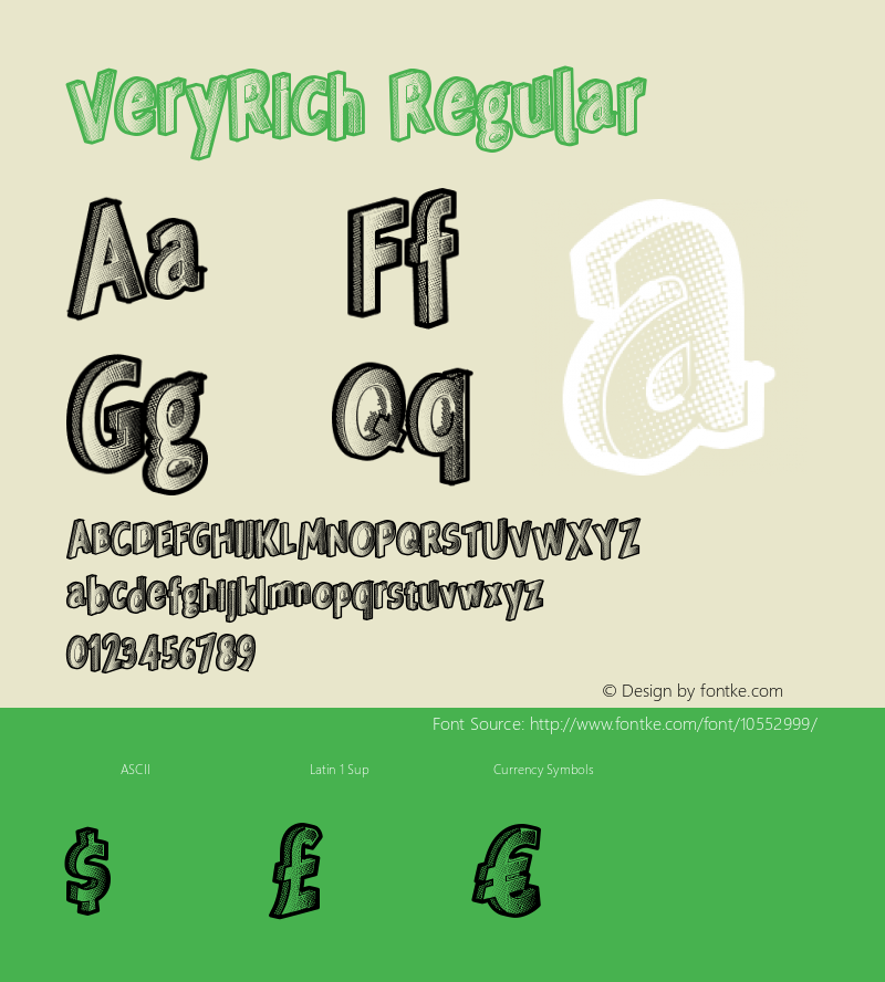 VeryRich Regular Version 1.00 April 17, 2014, initial release图片样张