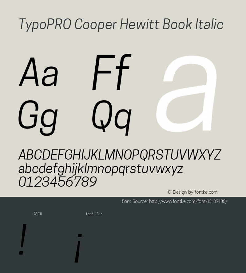 TypoPRO Cooper Hewitt Book Italic 1.000图片样张