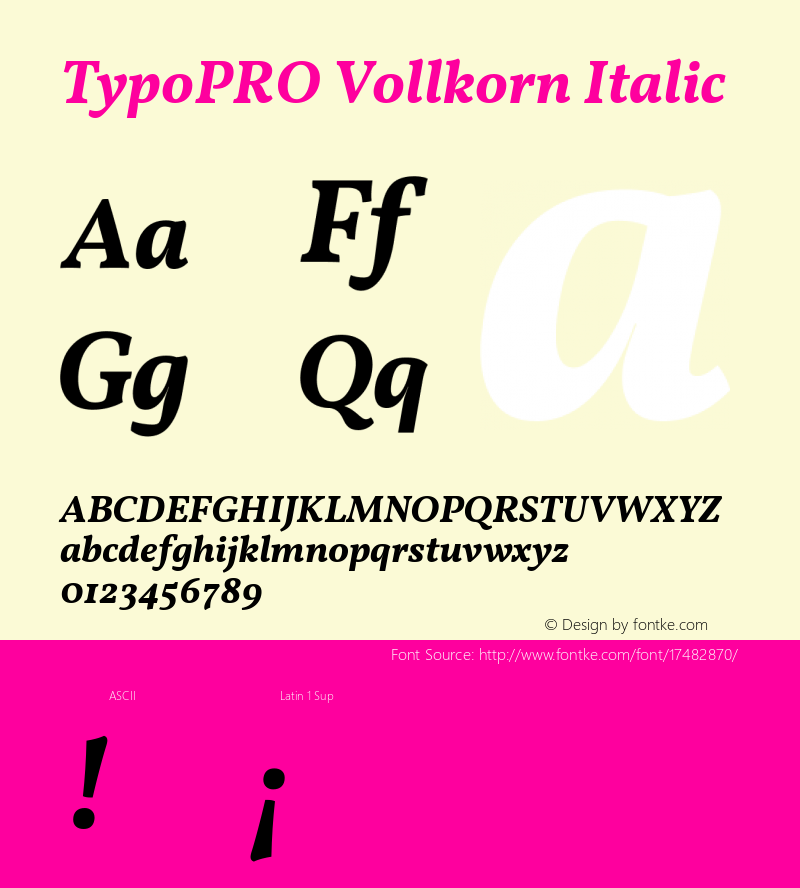 TypoPRO Vollkorn Italic Version 3.005;PS 003.005;hotconv 1.0.70;makeotf.lib2.5.58329图片样张