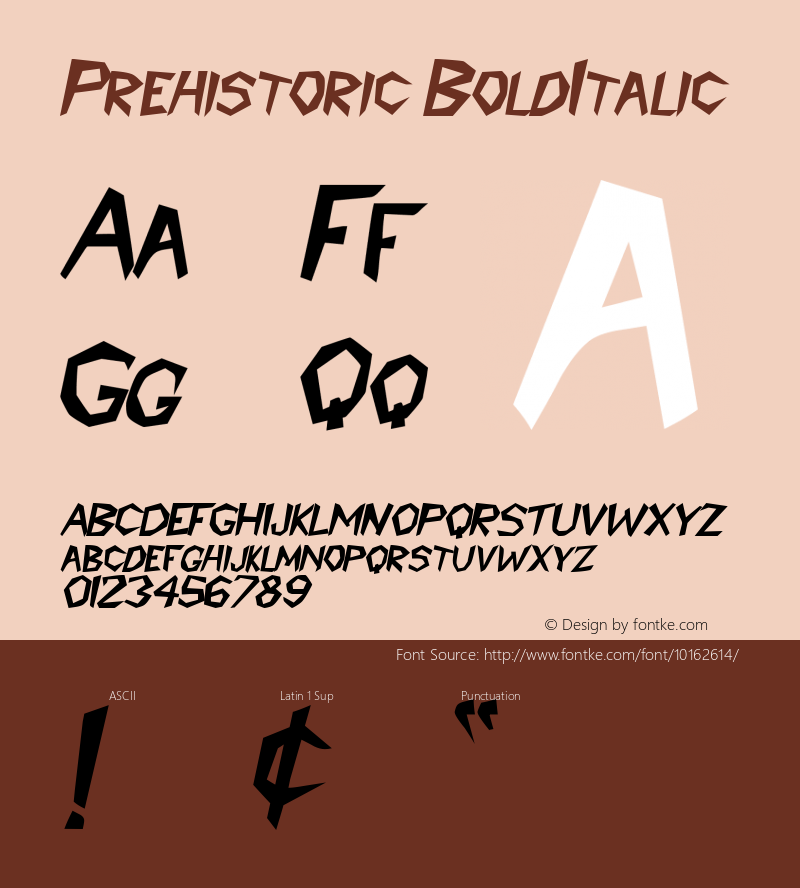 Prehistoric BoldItalic Rev. 003.000图片样张