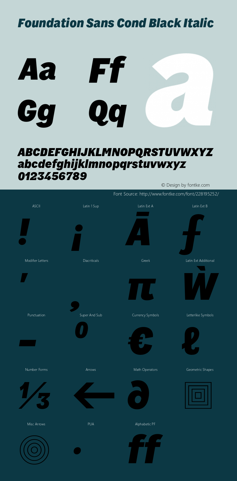 FoundationSansCond-BlackItalic Version 1.001图片样张