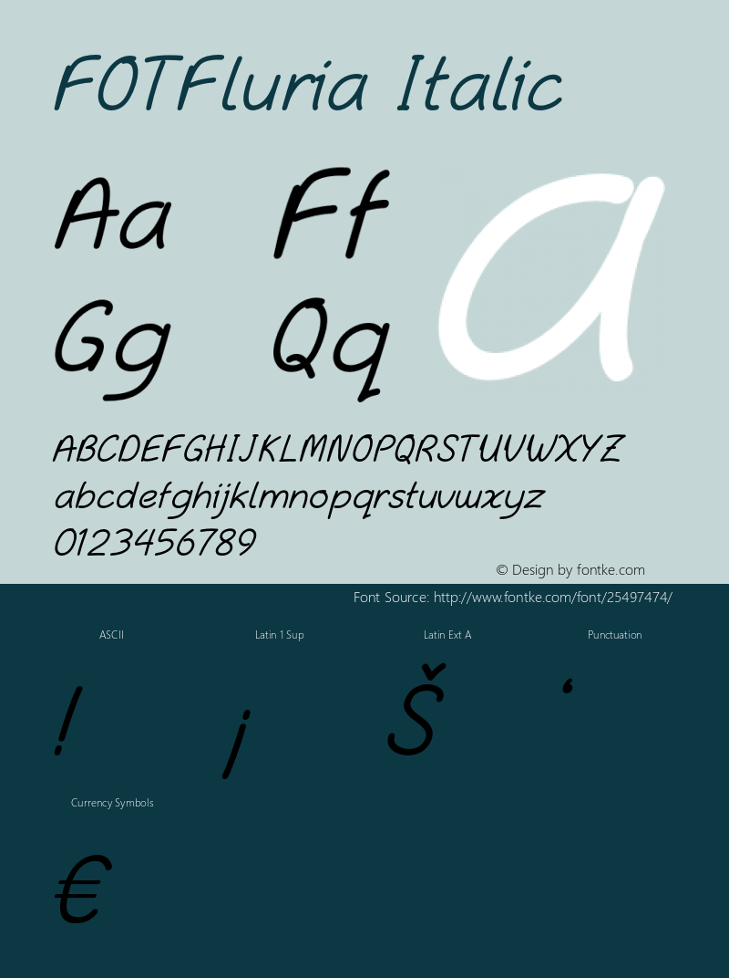 FOTFluria-Italic Version 1.000图片样张