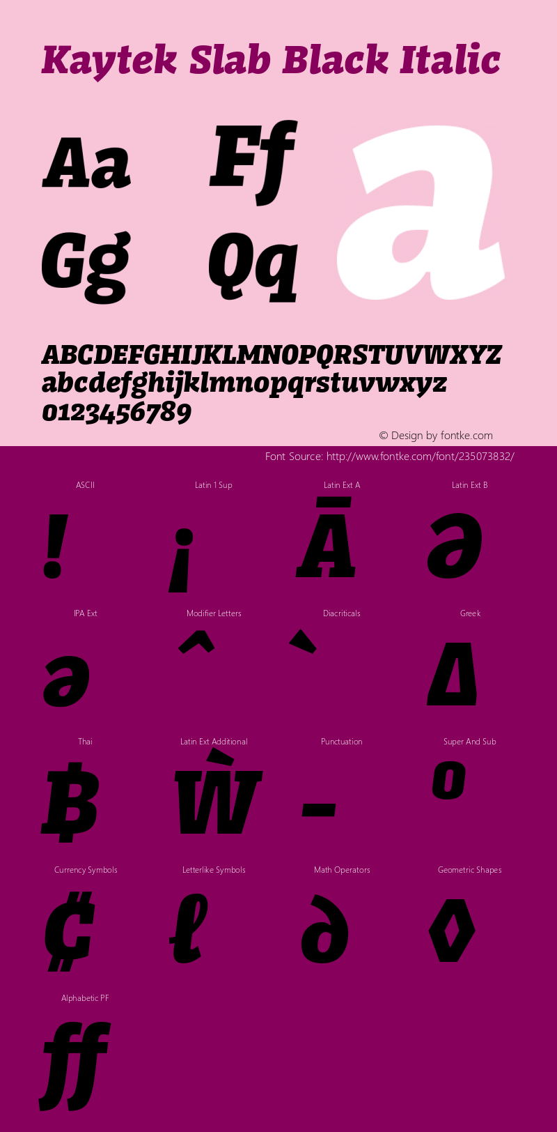 Kaytek Slab Black Italic Version 1.00图片样张