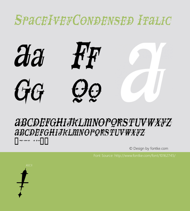 SpaceIveyCondensed Italic Rev. 003.000图片样张