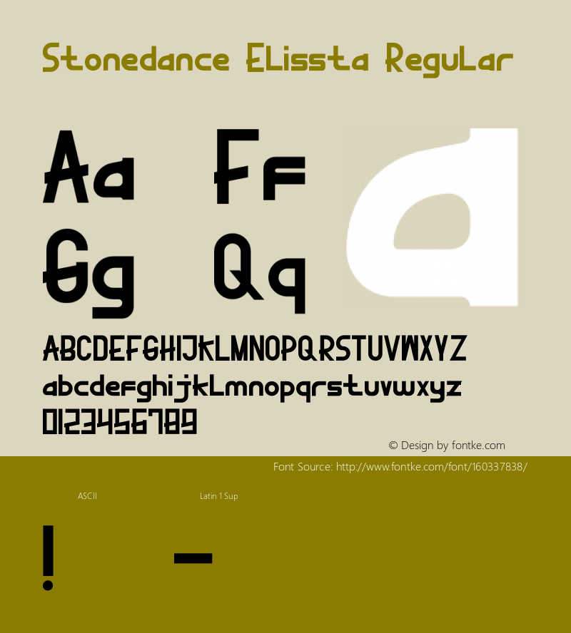 Stonedance Elissta Version 1.00;October 20, 2020;FontCreator 12.0.0.2525 64-bit图片样张