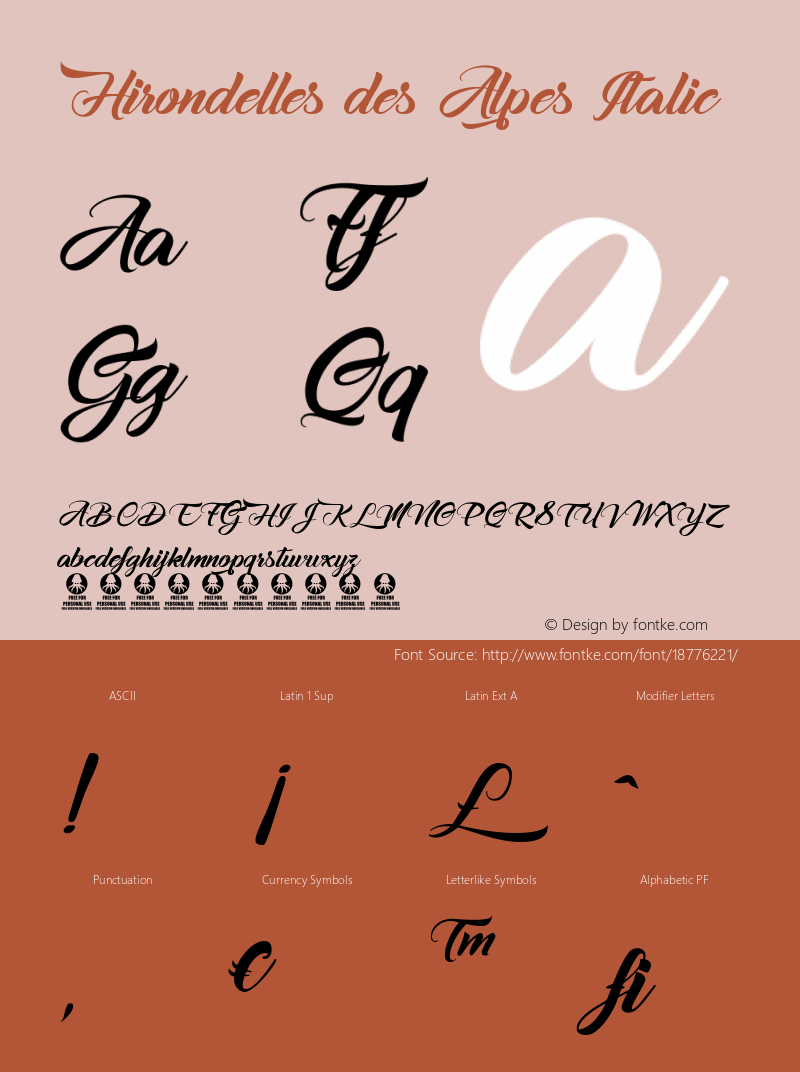 Hirondelles des Alpes Italic Version 1.000图片样张