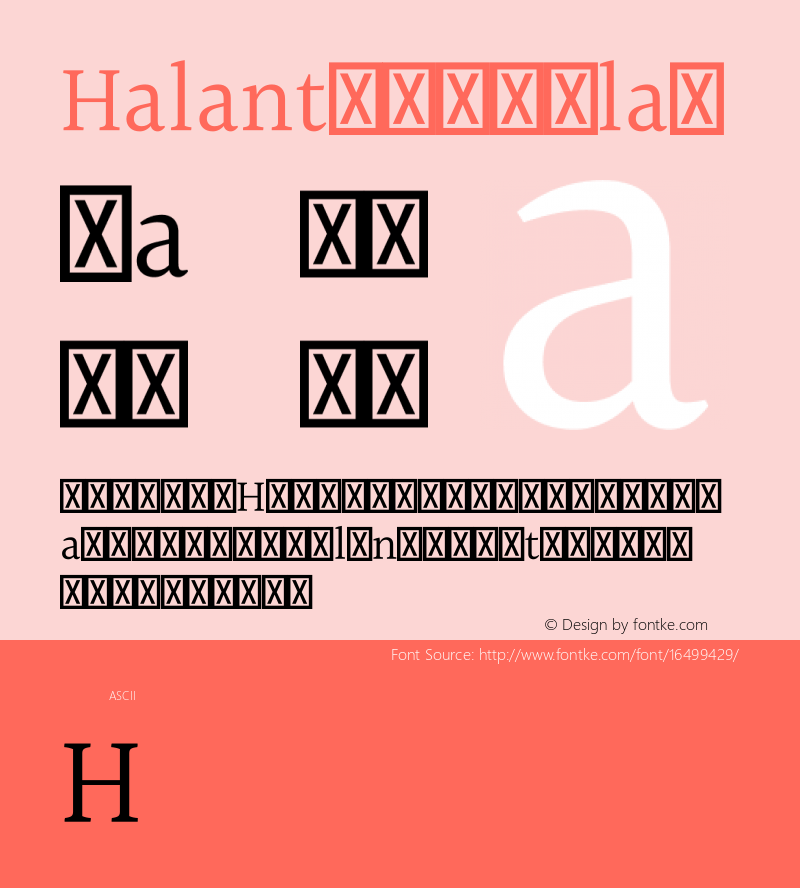 Halant Regular Version 1.100;PS 1.0;hotconv 1.0.78;makeotf.lib2.5.61930; ttfautohint (v1.1) -l 8 -r 50 -G 200 -x 14 -D latn -f deva -w gGD -W -c图片样张