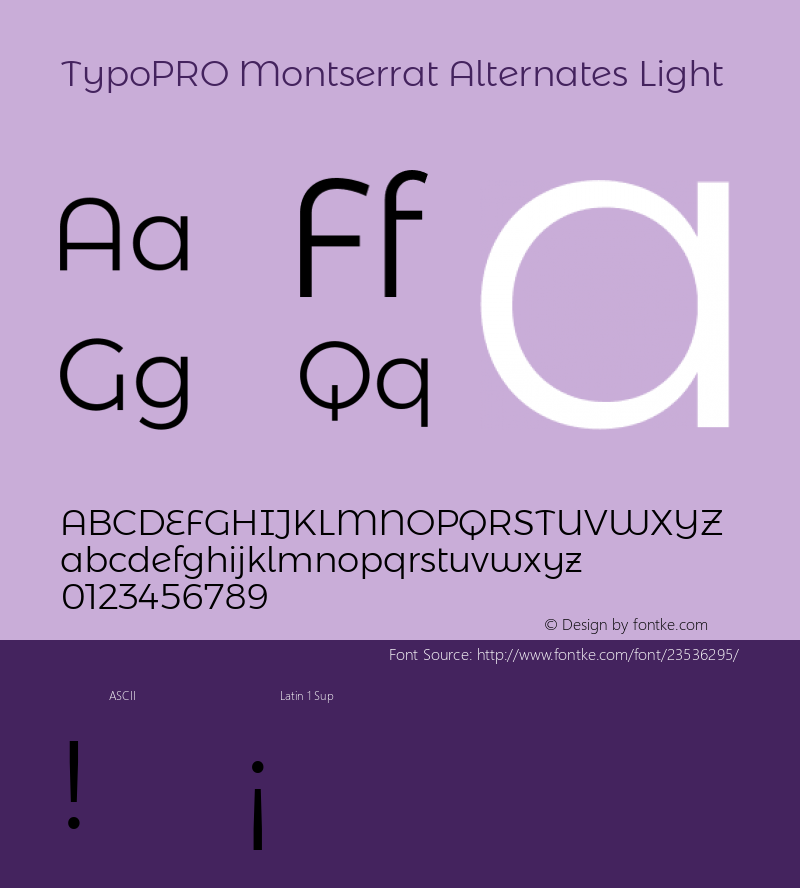 TypoPRO Montserrat Alternates Light Version 6.001图片样张