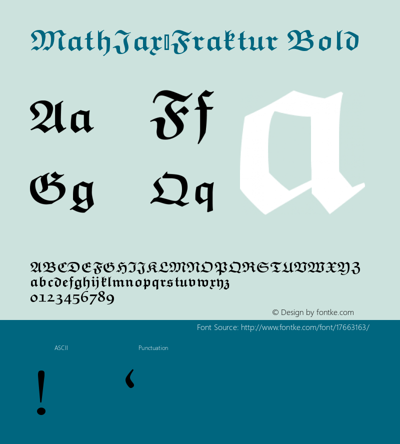 MathJax_Fraktur Bold Version 1.1图片样张