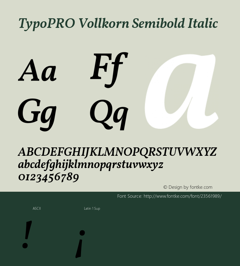 TypoPRO Vollkorn Semibold Italic Version 4.015图片样张